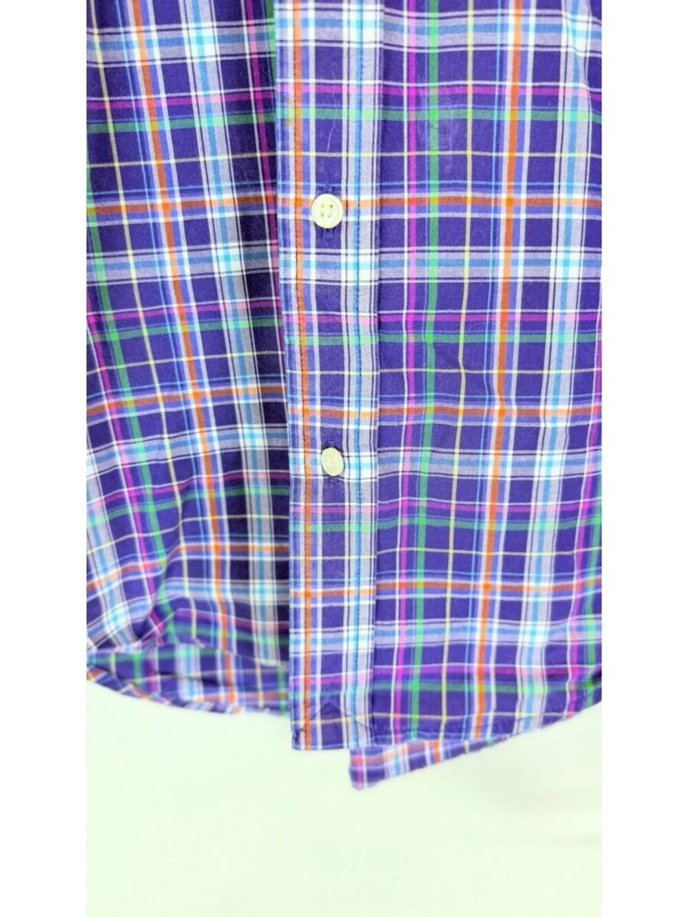 Ralph Lauren Shirt Boys Blue Pink Plaid Long Sleeve Button Up Casual Sz 7 Preppy